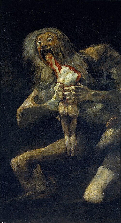 Saturno devorando a su hijo, Francisco de Goya, 1819-1823